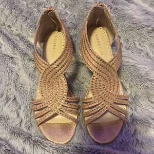 Charter Club Women's Gold Wedge Sandals